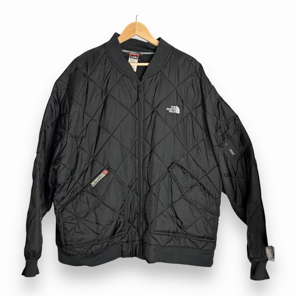 Vintage Y2K The North Face Bomber Jacket Black Mens Size 2XL Nylon